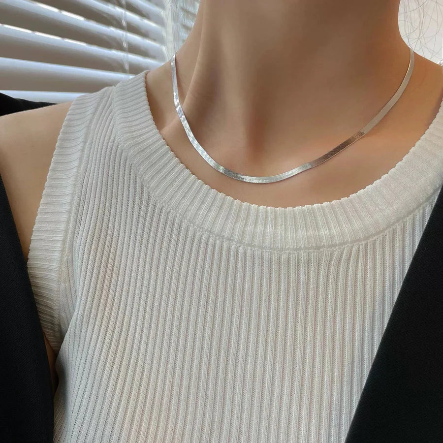 SILVER THIN SNACK NECK CHAIN FOR MEN & BOYS