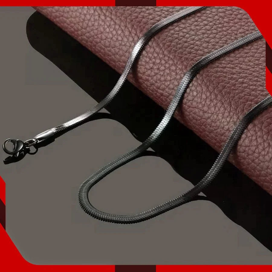 SILVER THIN SNACK NECK CHAIN FOR MEN & BOYS