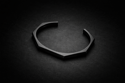 HEXAGON STEEL CUFF BANGLE SET - ZANMATO