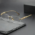 FASHIONABLE LEOPARD PRINT RIMLESS SQUARE SUN GLASSES