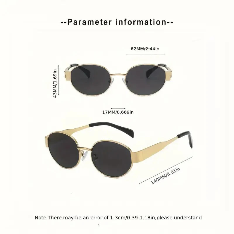 Oval Metal Frame Fashion Glasses