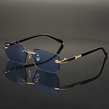 RETRO SUNGLASSES MEN RIMLESS Sun Glasses Shades Cutting Lens Ladies