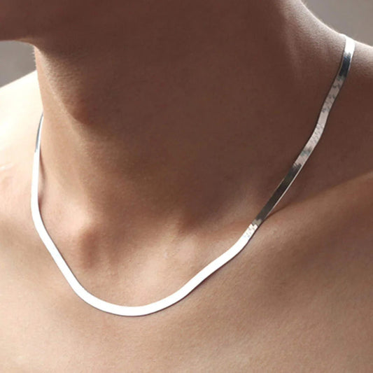 SILVER THIN SNACK NECK CHAIN FOR MEN & BOYS