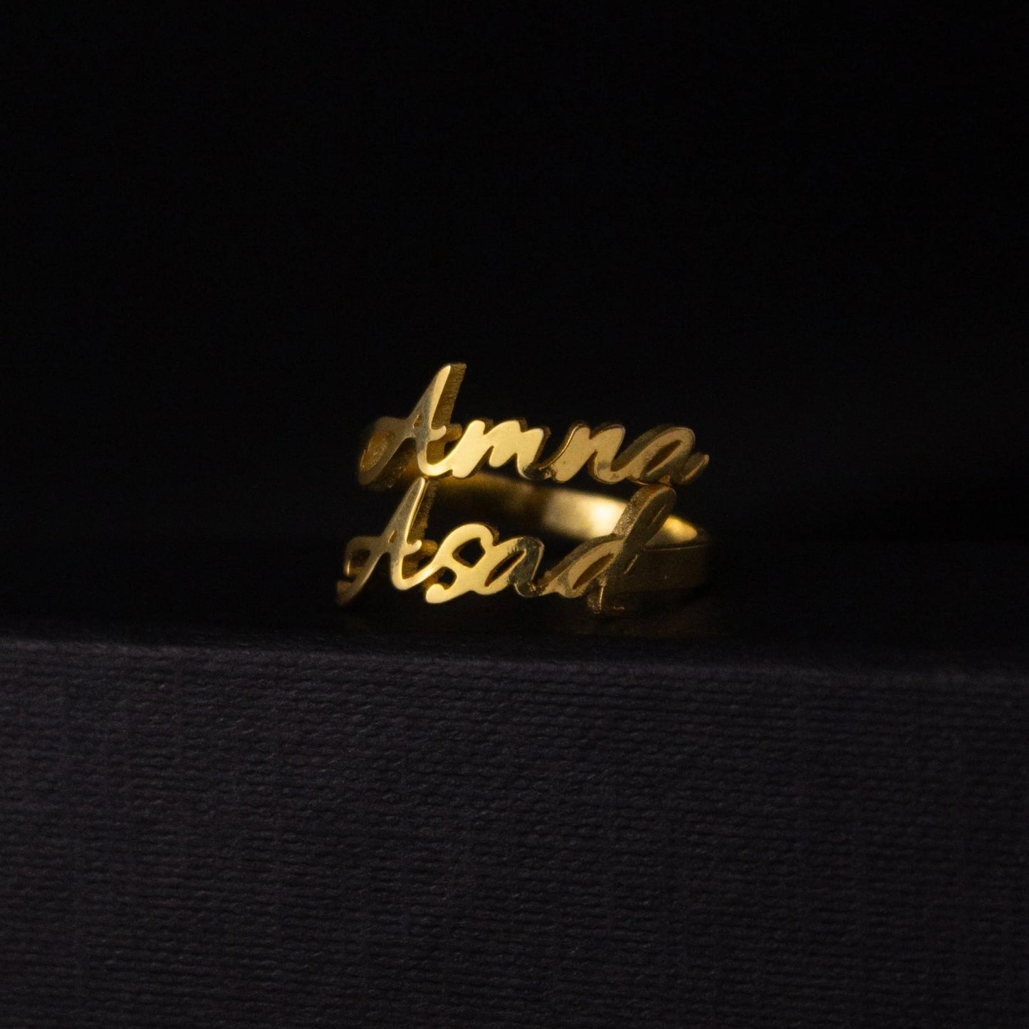Custom Couple Name Ring – Adjustable Personalized Jewelry