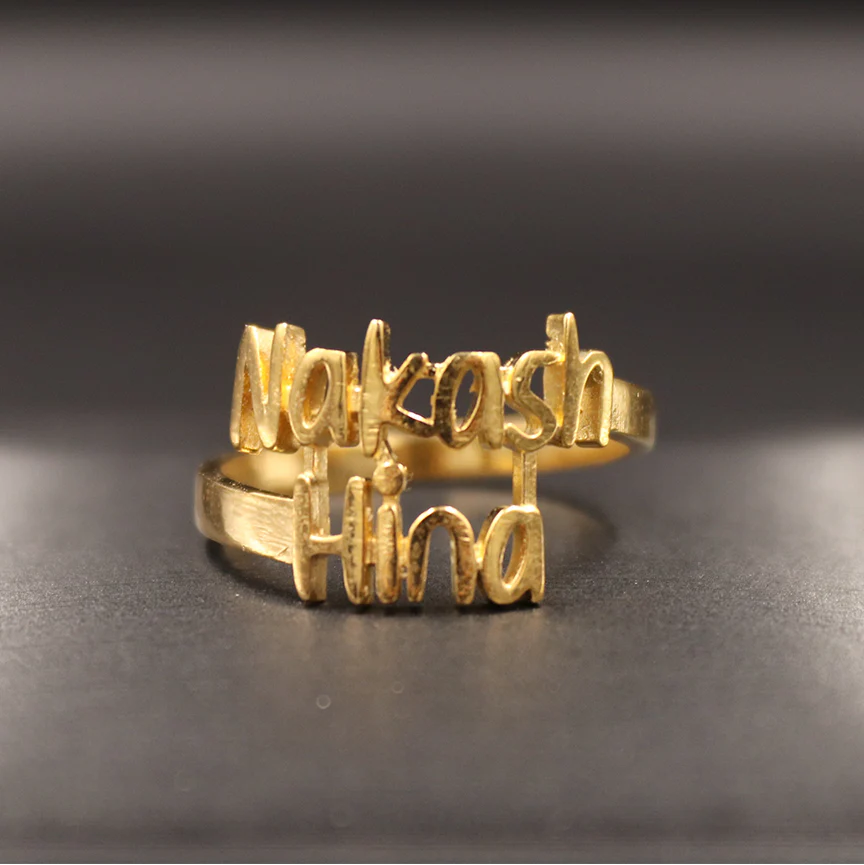 Custom Couple Name Ring – Adjustable Personalized Jewelry