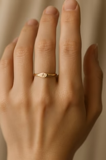 Personalized Initial Letter Ring – Gold-Plated Minimalist Name Ring for Mens/ Women