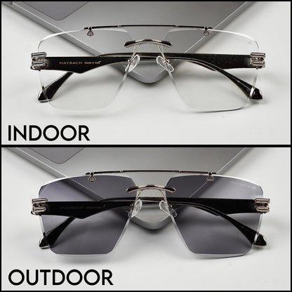 RIMLESS TRANSITION BLACK SUNGLASSES