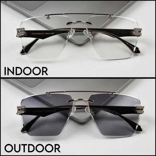 RIMLESS TRANSITION BLACK SUNGLASSES