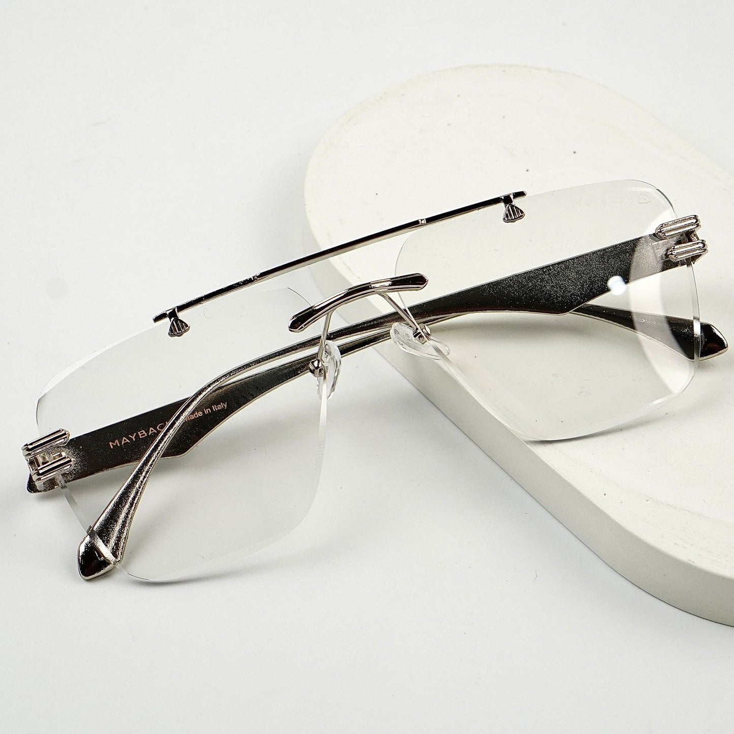 RIMLESS TRANSITION BLACK SUNGLASSES