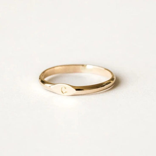 Personalized Initial Letter Ring – Gold-Plated Minimalist Name Ring for Mens/ Women