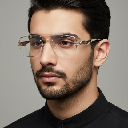 RIMLESS TRANSITION BLACK SUNGLASSES