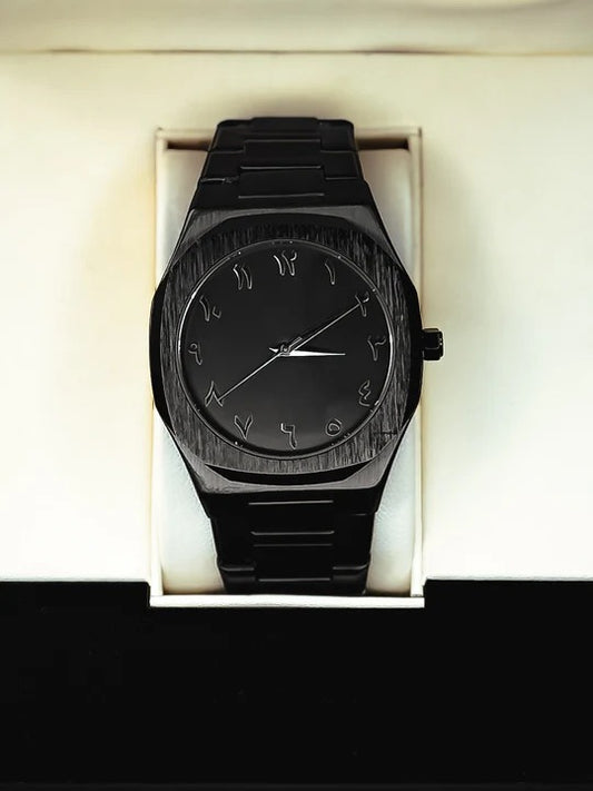 ARABIC BLACK AURA™ – PREMIUM STEEL WATCH 150G