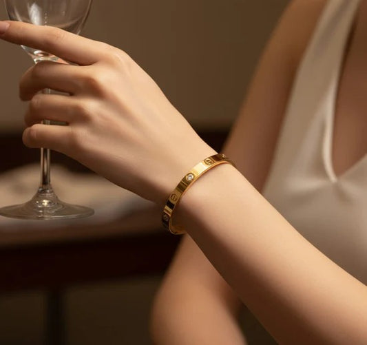 Luxury Cartier-Style Cuff Bracelet | Minimalist Elegant Designer Cuff for Men & Women